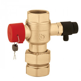 Caleffi 5580 кульовий запірний та зливний кран для розширювальних баків