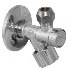 Albertoni B402881SCV крани вентильні приладові 1/2″х3/8″ хромовані з фільтром та декоративною накладкою