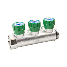 GF 6300.R8 Flexus 90° 1″ 3 виходи розподільчі колектори 90° для водопостачання з з вентилями та самоущільнюючим з'єднанням