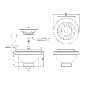 GoPlast 1254000000 випуски Click Clack Ø115×1½″ для раковин та умивальників
