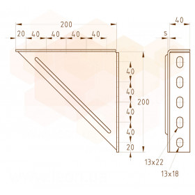 Mupro MPR/MPC кронштейн консольний 200x200