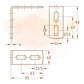 Mupro MPR/MPC кутник 90° тип 3