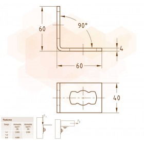 Mupro MPR кутове кріплення 1+1 90° S+ HDG