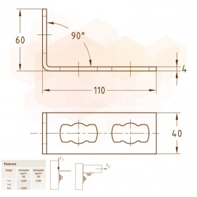 Mupro MPR кутове кріплення 1+2 90° S+