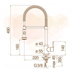 AB87300/3CR Nobili ABC смеситель для кухни пружинный