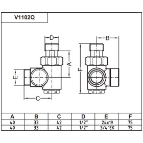 V1102 Carlo Poletti кран отсекающий трехосный правый черный