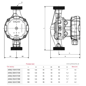 Valav eVAL2 DN 25 180 mm