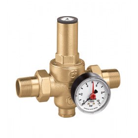 Caleffi 5360 редукційні клапани з американкою та можливістю підключення манометру