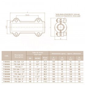 фітинг ремонтний затискний оцинкований Atusa 710 хомут подовжений 
