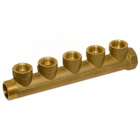 Bianchi 225 колектори латунні підключення 3/4″ або 1″ з 5-ма виходами 1/2″ внутрішня різьба, міжосьова відстань 36 мм