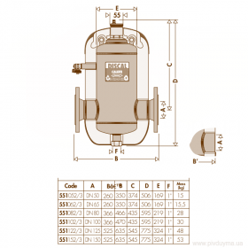5510 Caleffi Discal деаэратор фланцевый
