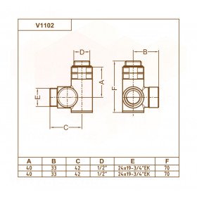 V1102 Carlo Poletti кран отсекающий трехосный левый белый