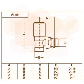 V1401 Carlo Poletti радиаторный кран