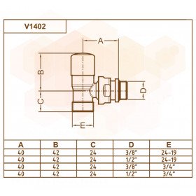 V1402 Carlo Poletti кран отсекающий угловой