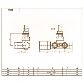 V811 Carlo Poletti термостатический узел левый хром