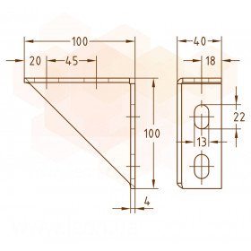 Mupro MPR/MPC кронштейн консольний 100x100
