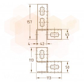 Mupro MPR 3D крепление угловое левое 2+2 S+
