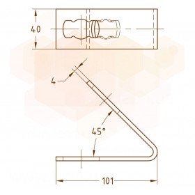 Mupro MPR крепление угловое 45° S+ 1+1