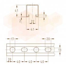 Mupro MPR профиль монтажный 41/41 HDG