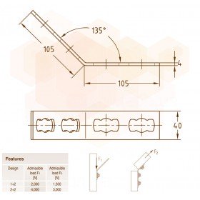 Mupro MPR крепление угловое 135° 2+2 S+