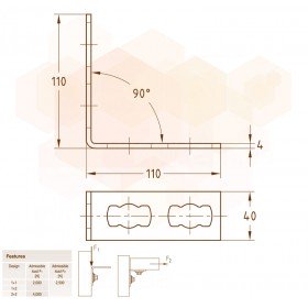 Mupro MPR крепление угловое 2+2 90° S+ HDG