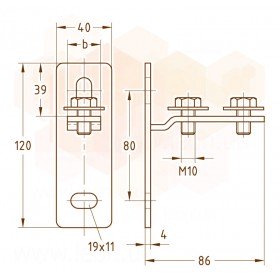 Mupro MPC стеновые Т кронштейны горизонтальные