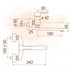 Nobili ABC AB87115CR смеситель настеный