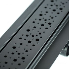 Uponor Aqua Ambient Spot Black решітки душового зливу перфоровані чорні 600, 700, 800, 900 та 1000 мм для душових лотків Aqua Ambient