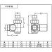 V1101 Carlo Poletti кран радіаторний трьохосьовий правий чорний