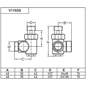 V1102 Carlo Poletti кран отсекающий трехосевой левый черный