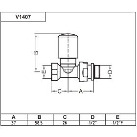 V1407 Carlo Poletti радиаторный кран черный