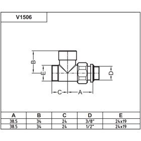 V1506 Carlo Poletti кран отсекающий прямой черный
