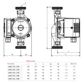 Valav eVAL1 DN 25 180 mm