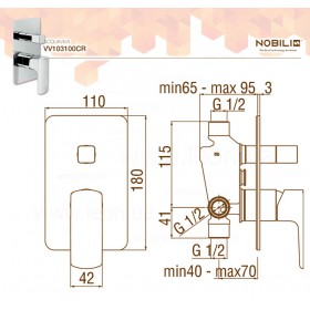 VV103100CR смеситель для ванны встроенный