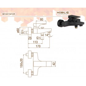 Nobili Seven Black SE124110/1BM смеситель для ванны
