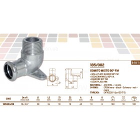InoxPres 185/002 колено настенное