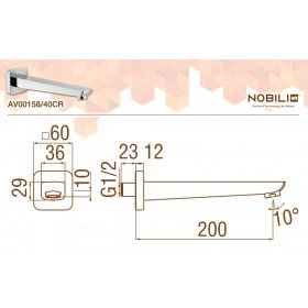 AV00158/40CR излив для смесителя