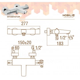 VV103010/1CR смеситель термостатический