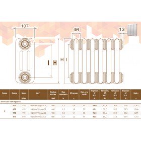 Multicolumn 3 колонны 570 мм черные