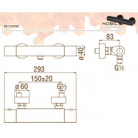 Nobili Seven Black SE124030BM душовий змішувач