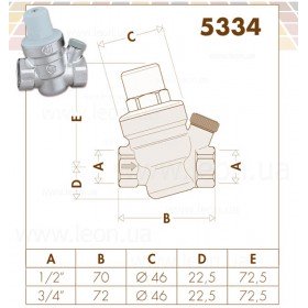 Caleffi 5334 редуктор давления