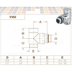 V302 Carlo Poletti кран отсекающий угловой хром