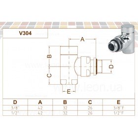 V304 Carlo Poletti кран отсекающий угловой хром