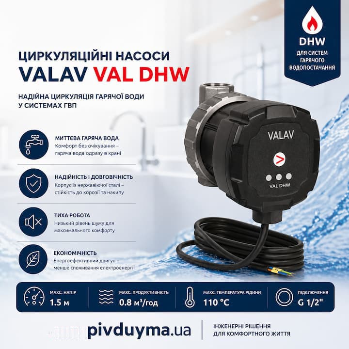 Циркуляційні насоси Valav VAL DHW