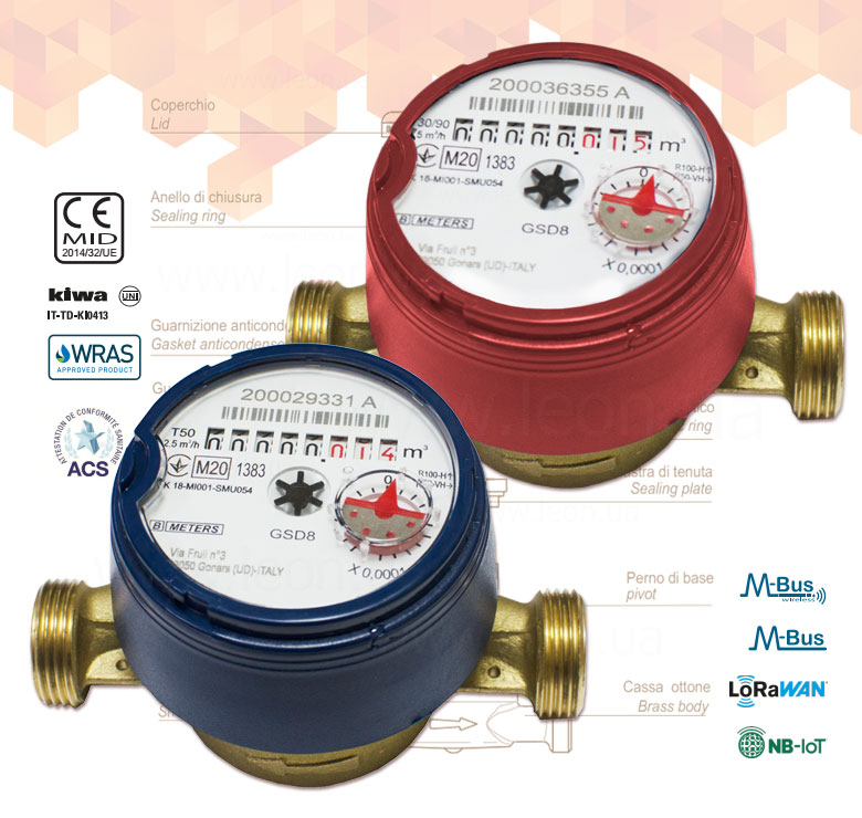 Лічильники води <nobr>BMeters GSD8-I</nobr>