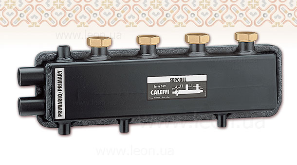 559320 Caleffi гидравлический сепаратор-коллектор 125мм 2 Sepcoll