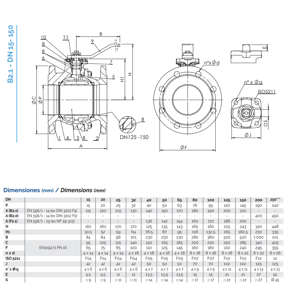 Brandoni B2.100 кран кульовий фланцевий