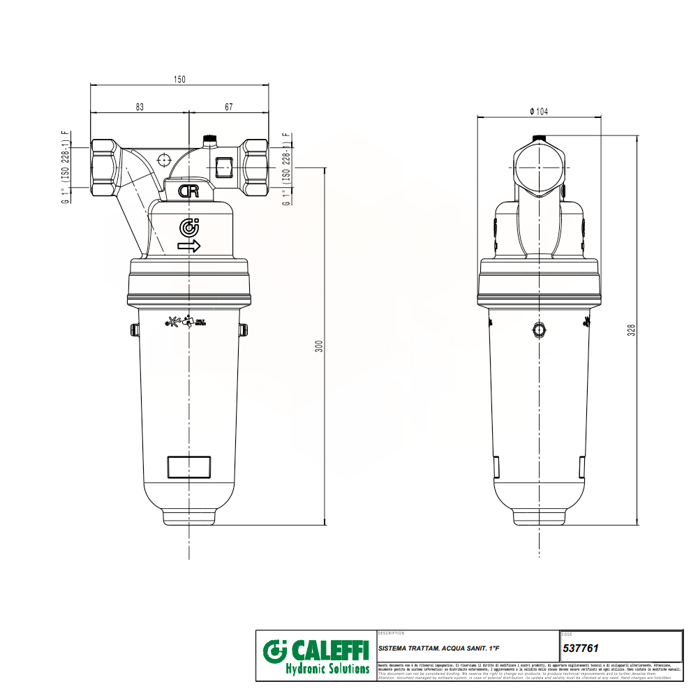 Caleffi 537761 фільтр електролітичний Ø1″