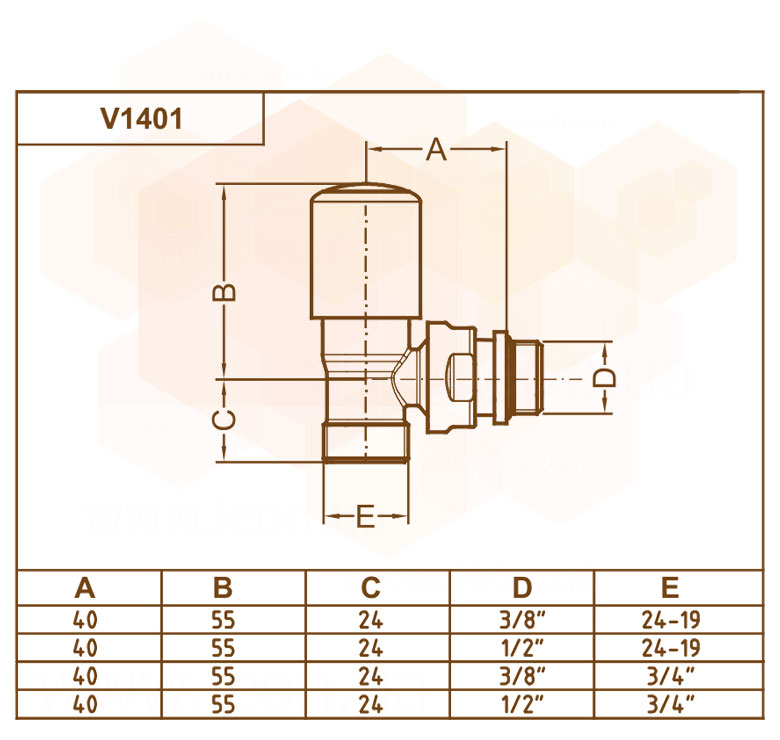 V1401 Carlo Poletti радиаторный кран