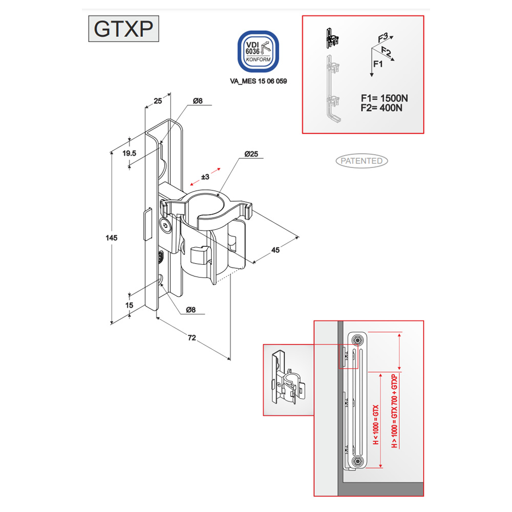 MB GTX кронштейн трубчатого радиатора